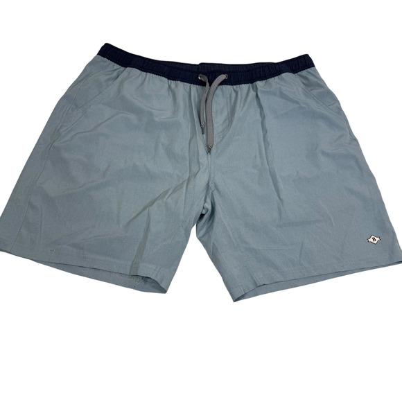 Burlebo Mens Performance Everyday Shorts Light Blue XXL Elastic Waist 8in Inseam - Picture 2 of 7
